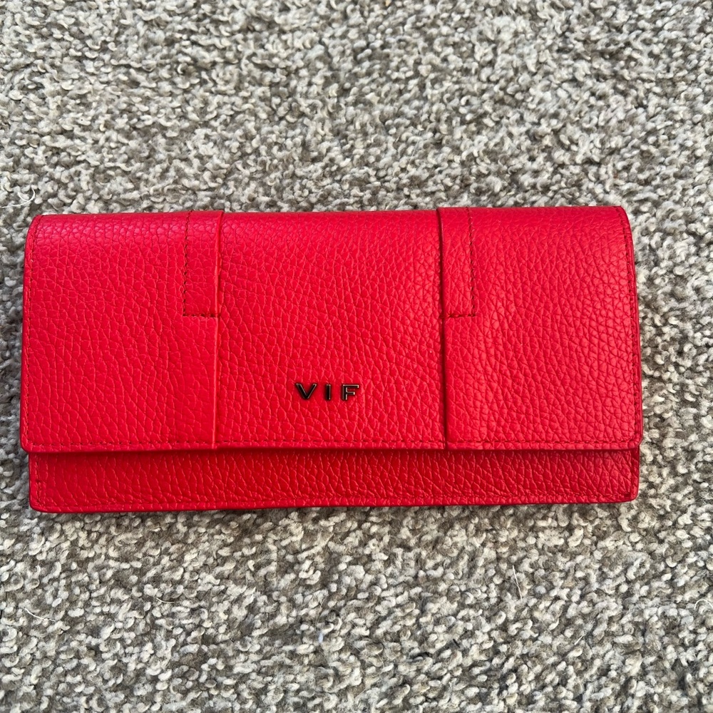 Red Leather Wallet made in Italy